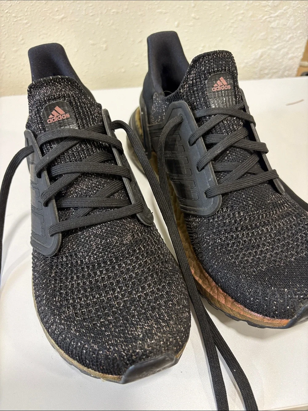 adidas Women's Ultraboost Black Knit Sneakers with Copper Accents